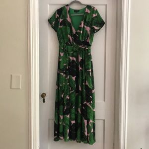 fabrik Palm Print Maxi Dress